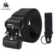 Load image into Gallery viewer, NO.ONEPAUL Tactical belt Military high quality Nylon men's training belt metal multifunctional buckle outdoor sports hook new