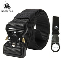Load image into Gallery viewer, NO.ONEPAUL Tactical belt Military high quality Nylon men's training belt metal multifunctional buckle outdoor sports hook new