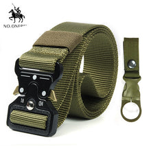 Load image into Gallery viewer, NO.ONEPAUL Tactical belt Military high quality Nylon men's training belt metal multifunctional buckle outdoor sports hook new