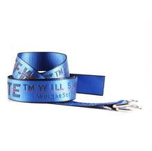 Load image into Gallery viewer, Off white Belt 100-200cm Street Style Canvas Men's Belt Industrial Letters Canvas Belts Women Men Punk Embroidery Waist Strap