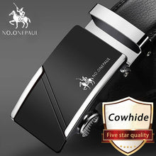Load image into Gallery viewer, NO.ONEPAUL Brand Fashion Automatic Buckle Black Genuine Leather Belt Men's Belts Cow Leather Belts for Men 3.5cm Width WQE789