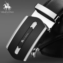 Load image into Gallery viewer, NO.ONEPAUL Brand Fashion Automatic Buckle Black Genuine Leather Belt Men's Belts Cow Leather Belts for Men 3.5cm Width WQE789