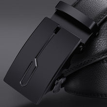 Load image into Gallery viewer, NO.ONEPAUL Brand Fashion Automatic Buckle Black Genuine Leather Belt Men's Belts Cow Leather Belts for Men 3.5cm Width WQE789