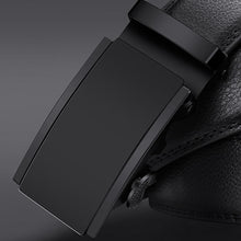 Load image into Gallery viewer, NO.ONEPAUL Brand Fashion Automatic Buckle Black Genuine Leather Belt Men's Belts Cow Leather Belts for Men 3.5cm Width WQE789