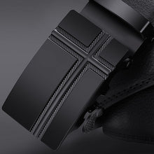 Load image into Gallery viewer, NO.ONEPAUL Brand Fashion Automatic Buckle Black Genuine Leather Belt Men's Belts Cow Leather Belts for Men 3.5cm Width WQE789