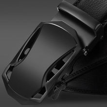 Load image into Gallery viewer, NO.ONEPAUL Brand Fashion Automatic Buckle Black Genuine Leather Belt Men's Belts Cow Leather Belts for Men 3.5cm Width WQE789