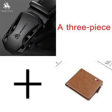 Load image into Gallery viewer, NO.ONEPAUL Brand Fashion Automatic Buckle Black Genuine Leather Belt Men's Belts Cow Leather Belts for Men 3.5cm Width WQE789